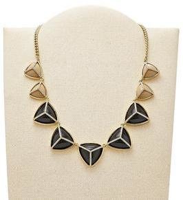 Fossil Black, Cream And Gold-Tone Statement Necklace