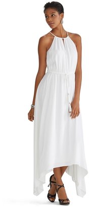 White House Black Market Sleeveless Cut-in Blouson High-Low Maxi Dress