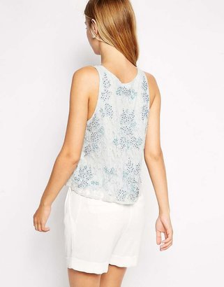 ASOS Swing Top In Lace With Floral Embellishment