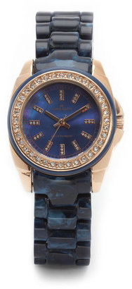 Anne Klein Blue Marbled  Resin Bracelet Watch