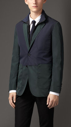 Burberry Modern Fit Colour Block Blazer With  Warmer