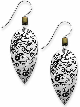 Jody Coyote Silver-Plated Brass Earrings, Antique Teardrop Earrings