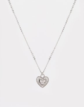 Lipsy Heart Silhouette Necklace - gold