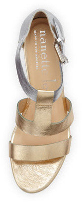 Nanette Lepore Absolute Wonder Metallic Wedge Sandal, Silver