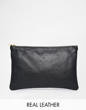 American Apparel Leather Clutch in Black - black
