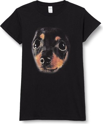 PRINTED WARDROBE Women's Big Face Animal Chihuahua T-Shirt