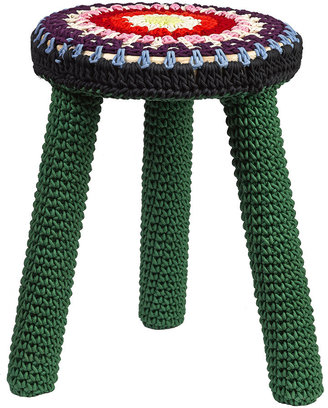 Anne Claire Crochet Jacquard Big Round Stool - Mix Stripe