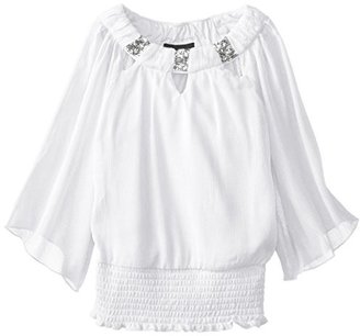 Amy Byer Big Girls' Chiffon Top and Necklace