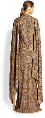 Michael Kors Silk Cape-Sleeve Gown