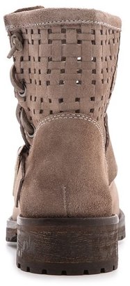 Jeffrey Campbell Perforated Suede Lug Sole Booties