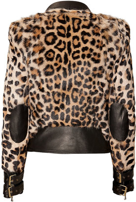 Balmain Leopard Print Fur Jacket