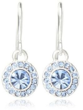 Pilgrim Pale blue round diamante drop earrings