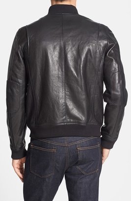 Cole Haan Leather Bomber Jacket