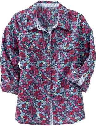 Old Navy Girls Printed Button-Front Shirts