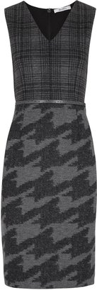 Sportmax Grey plaid and houndstooth wool dress
