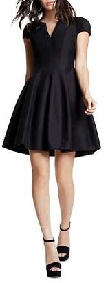 Halston Dress - Short Sleeve Notched Neck Tulip Skirt