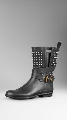 Burberry Stud Detail Belted Rain Boots