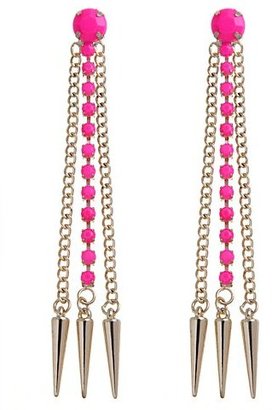New Look Limited Neon Pink Spike Drop Earrings