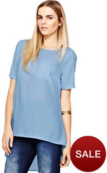 Love Label Dipped Back Boxy Top