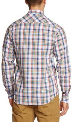 Henri Lloyd Men's Delago Regular Checkered Button Front Long Sleeve Casual Shirt