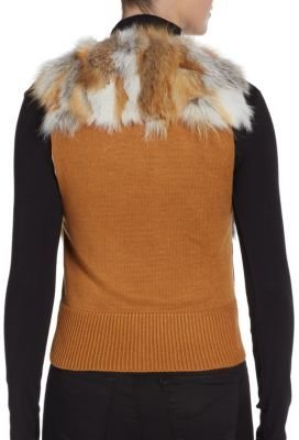 Adrienne Landau Knit Fox Vest