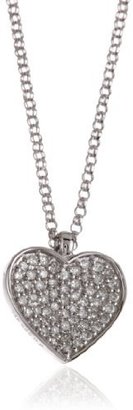 KC Designs Peace and Love" 14k White Gold Diamond Heart Pendant Necklace, 16"