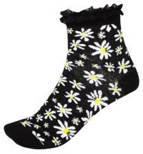 River Island Black daisy print frill trim socks