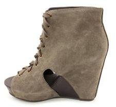 Lucky Brand Nellie Womens Platform wedges Suede Fashion Ankle Boots New/Display