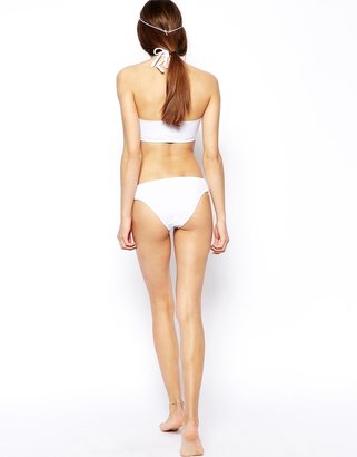 ASOS COLLECTION Weave Tie Front Bandeau Bikini Top