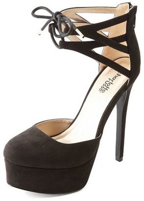 Charlotte Russe Cut-Out Lace-Up Ankle Cuff Platform Heels