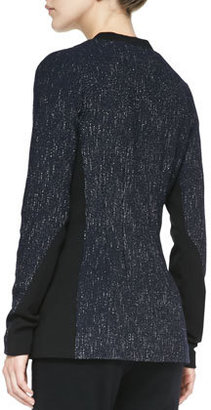 Nanette Lepore Scandal Leather-Trim Tweed Jacket