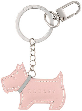 Radley Go Walkies Leather Keyring, Pink