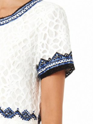 Sea Embroidered lace shift dress