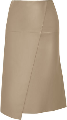 Joseph Charlene wrap-effect leather midi skirt