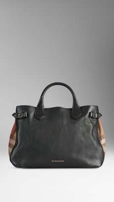 Burberry The Medium Banner in Leather and House Check