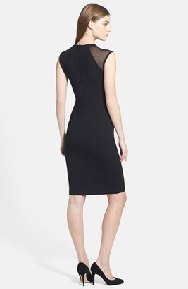 French Connection 'Viven' Mesh Paneled Sheath Dress