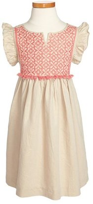 Tea Collection 'Nabila Sparkle' Flutter Sleeve Dress (Toddler Girls)