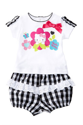 Hello Kitty Flower Tee & Gingham Short Set (Baby Girls)