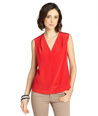 Rachel Roy true red silk v-neck sleeveless blouse