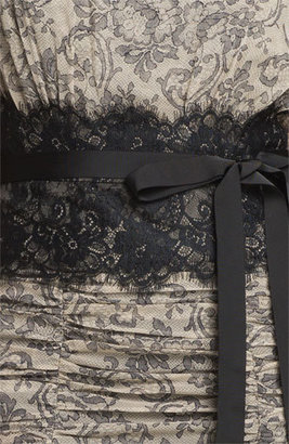 Tadashi Shoji Print Silk & Lace Dress (Online Only)