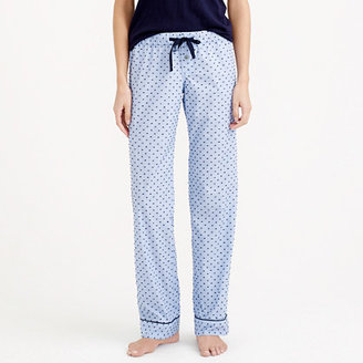 J.Crew End-on-end pajama pant in swiss-dot