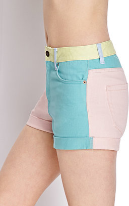 Forever 21 Colorblocked Denim Shorts