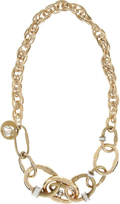 Lanvin Gold-tone crystal link necklace