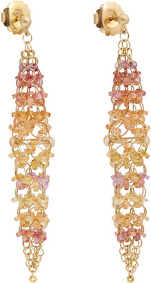Mallary Marks Orange Sapphire & Gold "Spire" Drop Earrings