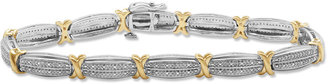 JCPenney FINE JEWELRY 1/2 CT. T.W. Diamond Two-Tone X Bracelet