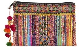 ASOS Clutch Bag With Weave And Embellished Fringing - multi