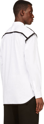 Comme des Garcons Shirt White & Black Trim Button-Up Shirt