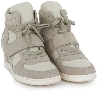 Ash Shoes Beige Lace and Velcro Wedge Trainers