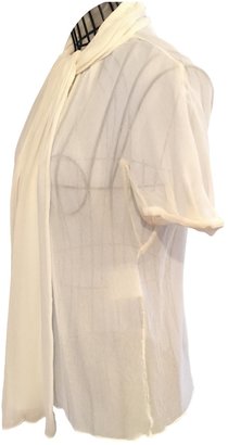 Christian Dior White Silk Top