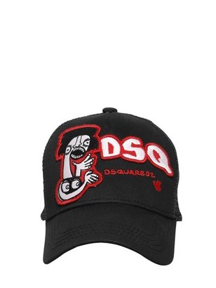 DSQUARED2 Dsq Logo Cotton & Mesh Trucker Hat